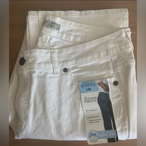 Lee Riders Slender Stretch Midrise Jeans Boot Cut size 16 Long NWT WHITE